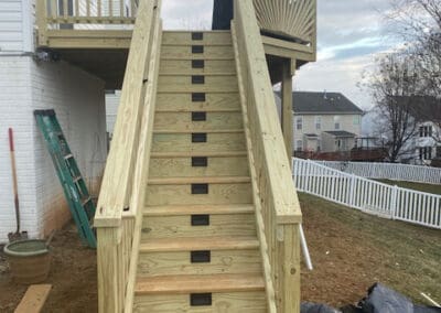 New wooden deck and stairs