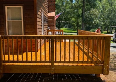 New wooden deck and stairs