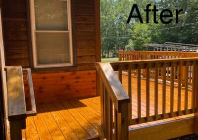 New wooden deck and stairs