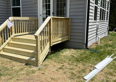 New wooden deck and stairs