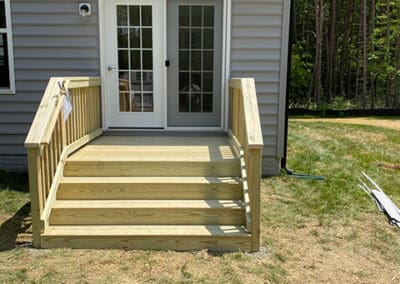 New wooden deck and stairs